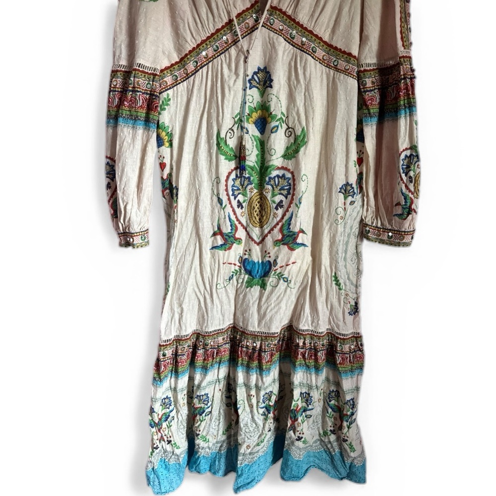 Farm Rio Embroidered Sequin
Bird Floral Print Maxi Dress Rare Size XL - Picture 4 of 9